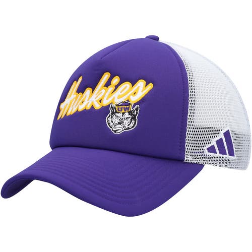 Washington Huskies Adidas Retro Script Foam Trucker Hat Cap Adjustable Snap B1G