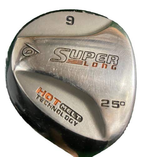 Dunlop Superlong Hot Melt 9 Wood 25* RH 76g Stiff Graphite 40" Nice Jumbo Grip