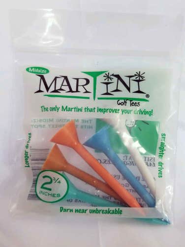 Martini Golf Tees (2.75", Multi Color, 5 pk, Midsize) USGA Conforming NEW