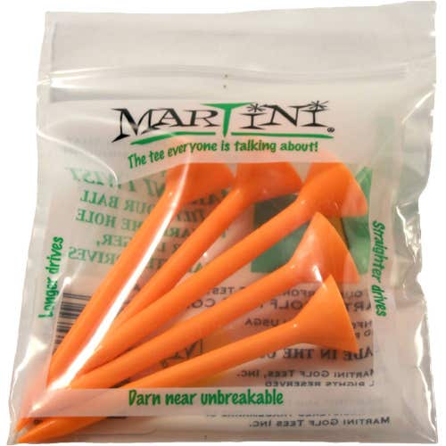 Martini Golf Tees (3.25", ORANGE, 5 pk) USGA Conforming NEW