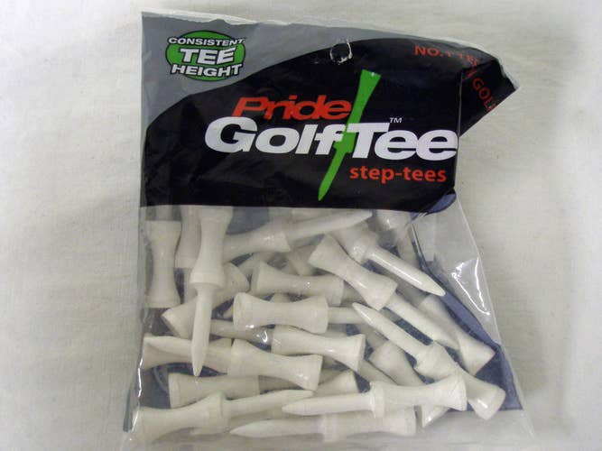 Pride Golf Step-tees (2.75", White, 25pk) Consistent Tee Height NEW