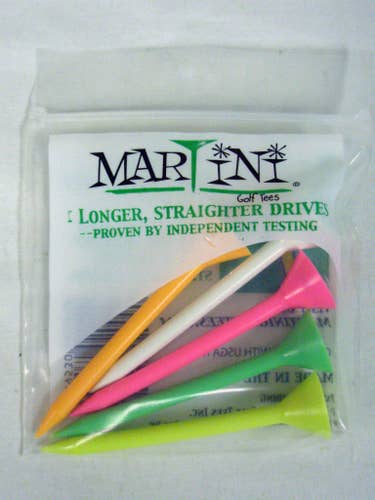 Martini Golf Tees (3.25", Multi Color, 5 pk) USGA Conforming NEW