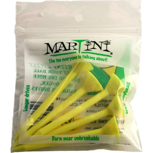 Martini Golf Tees (3.25", YELLOW, 5 pk) USGA Conforming NEW