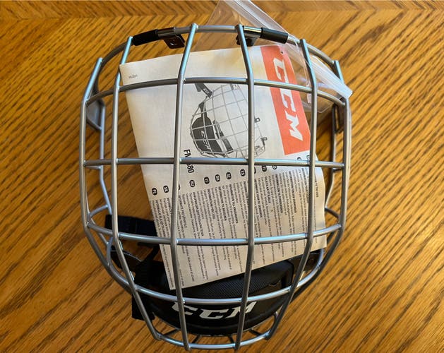 NEW CCM FM580 Silver Hockey Helmet Cage - Face Mask Large