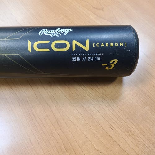 Used 2024 Rawlings Icon BBCOR Certified Bat (-3) Composite 29 oz 32"