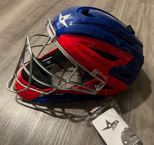 New AllStar Red/blue catchers mask 7-7 1/2