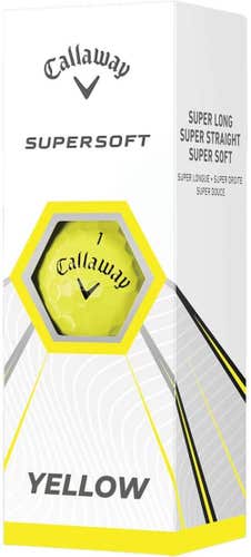 Callaway Supersoft Golf Balls (Yellow, 3pk) 1 Sleeve 2021 NEW