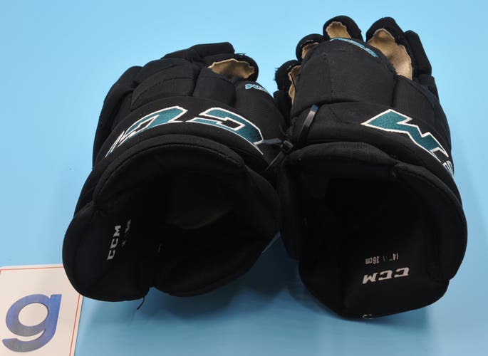 San Jose Cuda D30 Black Game Worn Pro Game-Used Gloves AHL