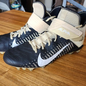 Nike Alpha Menace Pro 2 Mid Black Gold Football Cleats