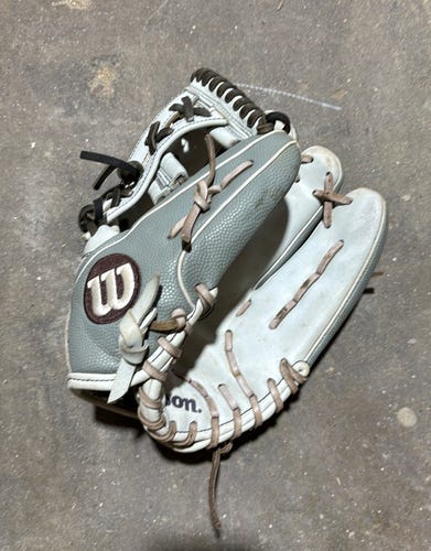 Gray Used Kid Pitch (9YO-13YO) Wilson A2000 Right Hand Throw Infield Baseball Glove 11.75"