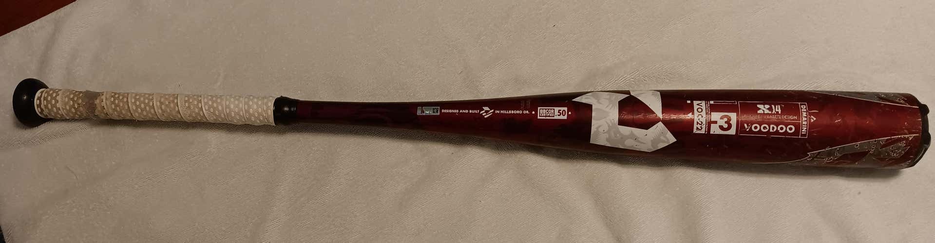 Used 2022 DeMarini Voodoo One BBCOR Certified Bat (-3) Alloy 29 oz 32"