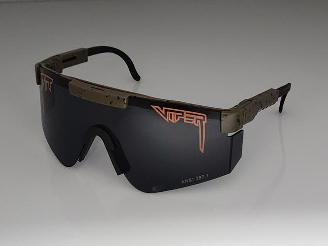 Brown Frame with Dark Smoke Lens ANSI Z87 Pit Viper Safety Sunglasses PV55