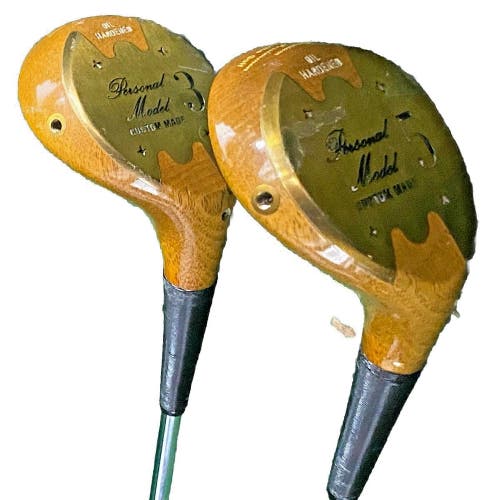 Louisville Golf Oil Hardened Persimmon Wood Set 3W,5W RH Men's Stiff Steel Nice