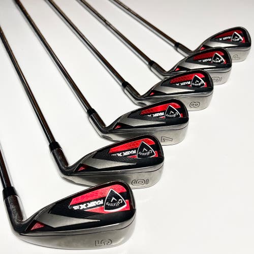 Callaway Razr X HL Iron Set 5-9, PW Right Handed Uniflex Steel Shafts