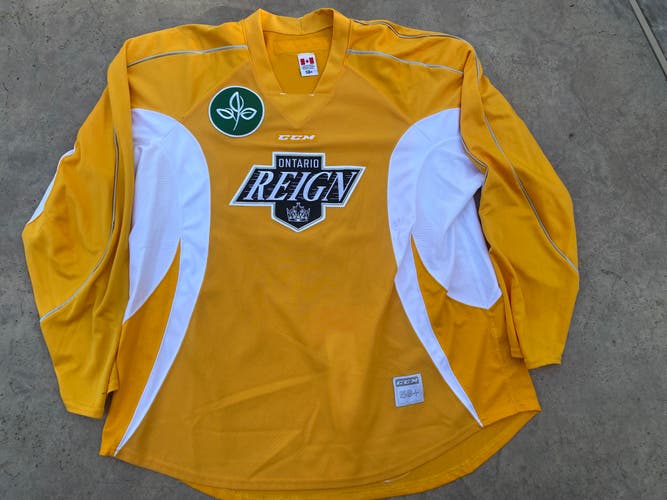 CCM Edge Ontario Reign Yellow Pro Stock 58+ Practice Jersey 81207 RM