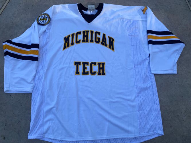 K-1 Michigan Tech White Game Jersey Goalie Cut 81207 RM