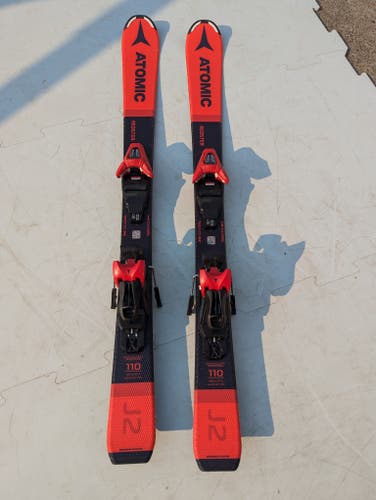 Used Kid's Atomic 110 cm All Mountain Redster J2 Skis With Bindings