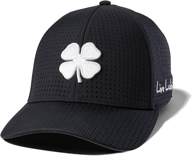 NEW Black Clover Live Lucky Perf 9 Black Fitted L/XL Golf Hat/Cap