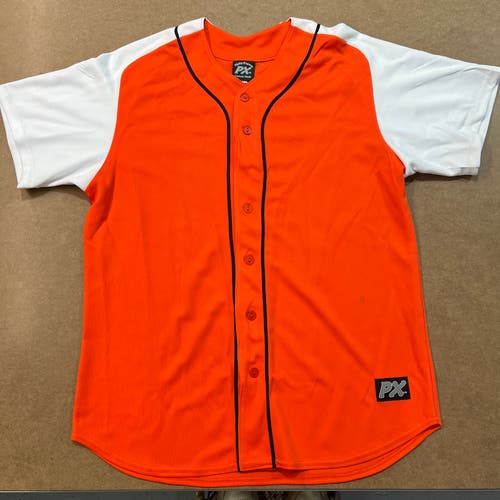 Orange and White Baseball Jersey