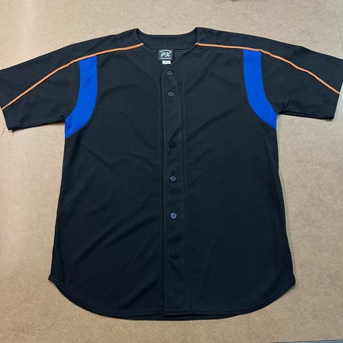 Black Bronze and Blue Baseball Jersey