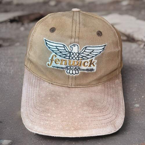 Men's Fenwick Hat Cap Bows Arrows Fishing Rods Brown Strap-Back Adjustable