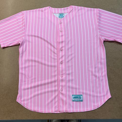 Bubblegum Pink Striped Baseball Jersey