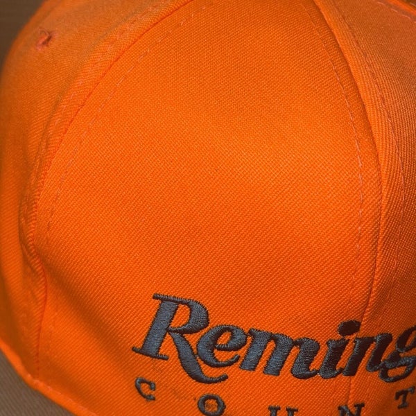 Vintage Remington Country Hat Snapback Cap Mens Blaze Orange