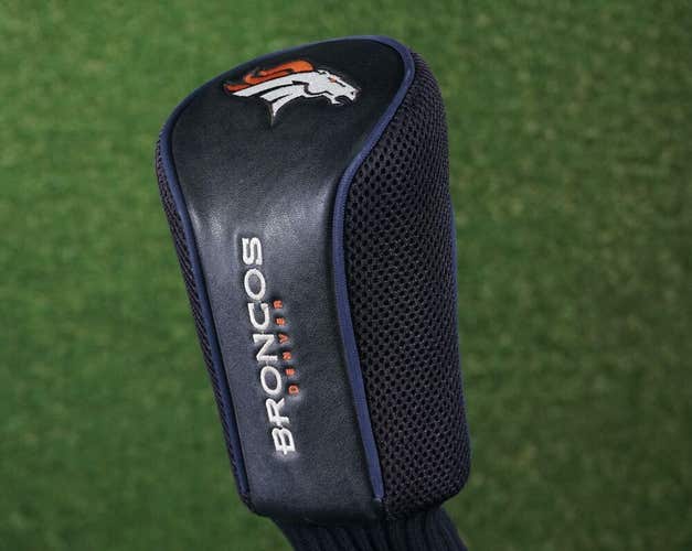 DENVER BRONCOS 3 FAIRWAY WOOD HEADCOVER, FOOTBALL NFL GOLF BLACK ~ L@@K!!