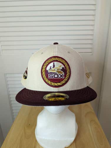 NWS Chicago White Sox Majestic Maroon New Era 59fifty 7 3/4 Corduroy MLB