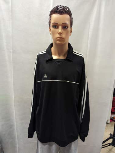 Vintage Adidas Long Sleeve Soccer Jersey XL Black