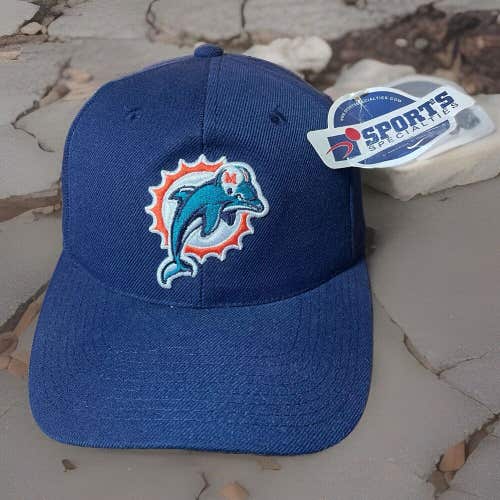 Vintage Miami Dolphins Sports Specialties Plain Logo Blue Snapback Hat Cap NWT