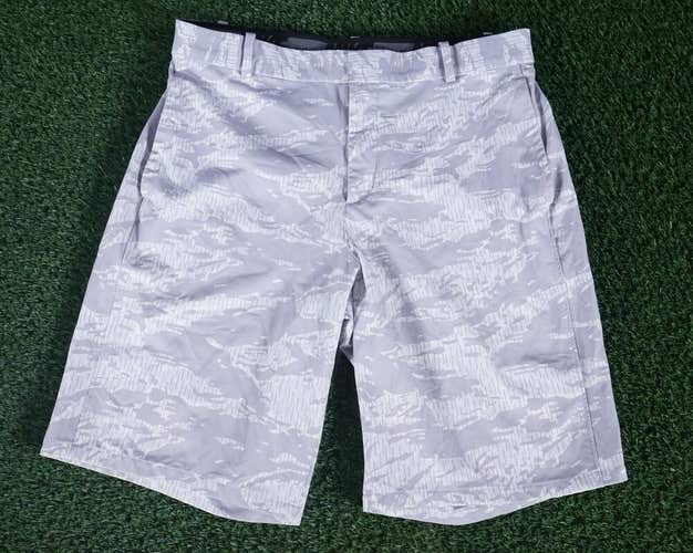 MEN'S MEDIUM NIKE FLEX DRI-FIT GOLF SHORTS 32 GRAY WHITE CAMO, VGC ~ L@@K!!