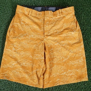 MEN'S MEDIUM NIKE FLEX DRI-FIT GOLF SHORTS 32 GOLD ORANGE CAMO, VGC ~ L@@K!!
