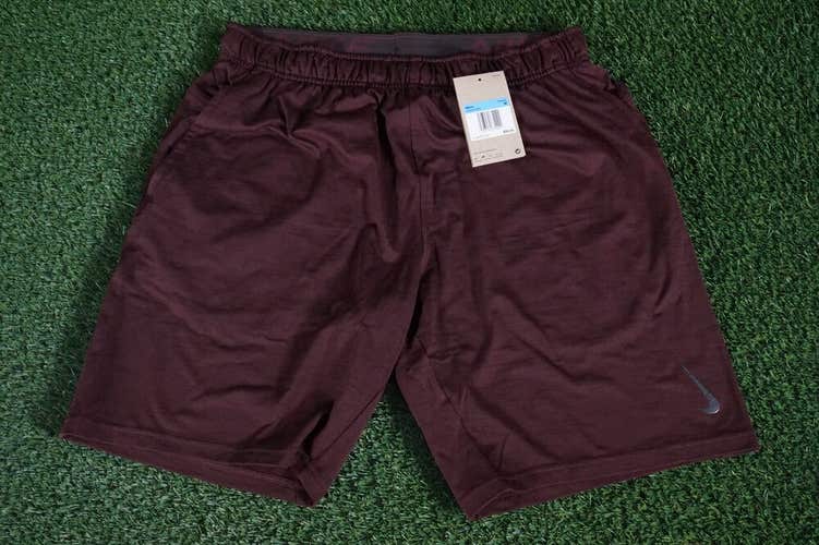 MEN'S MEDIUM NIKE DRI-FIT YOGA TRAINIING SHORTS DARK BROWN, NWT ~ L@@K!!