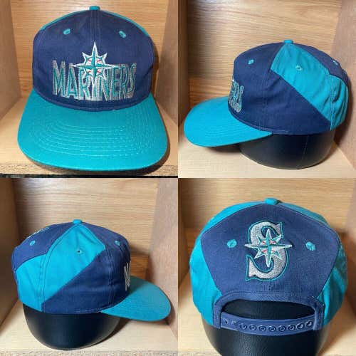 Vintage Seattle Mariners #1 Apparel New Era RARE Snapback Hat Cap MLB