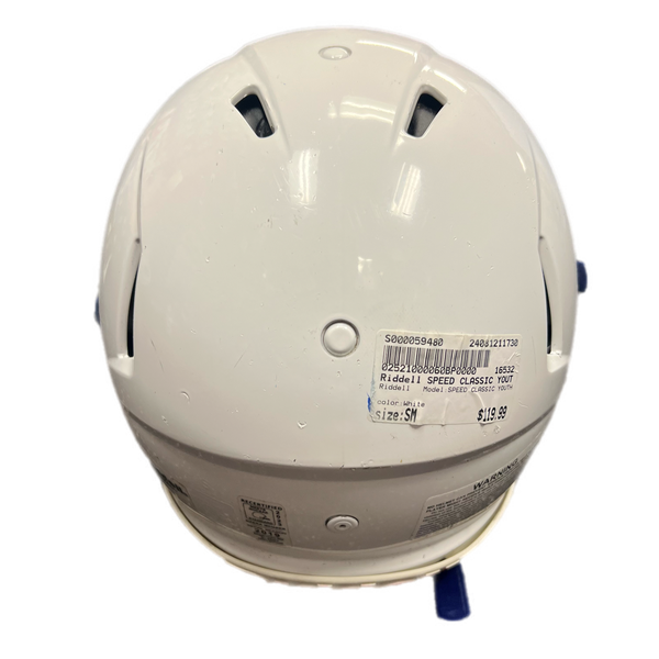 Used Riddell SPEED CLASSIC YOUTH FB Helmet White SM 11730-S000059480