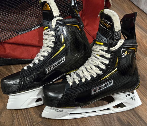 Used Bauer Supreme 2S Pro Hockey Skates Regular Width 8