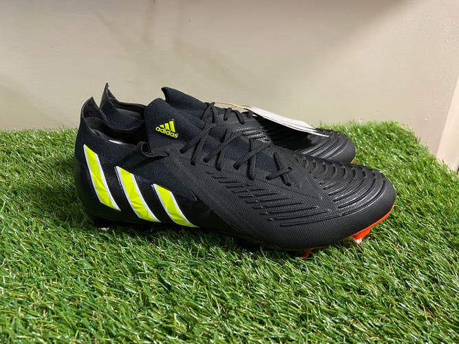 Adidas Predator Edge.1 L FG Soccer Cleats Black Red GW1023 Mens 7.5 Wmn 8.5 NEW