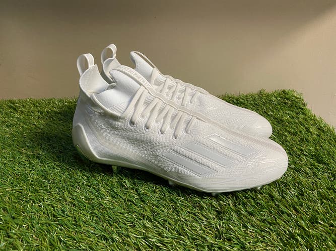 *SOLS* Adidas Adizero Primeknit Triple White Silver Football Cleats Mens 11 GX5420 NEW