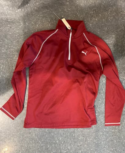 Used Red Puma 1/4 Zip Golf Pullover (Size: Large)