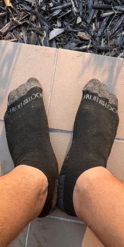 Fruit of the Loom Black Ankle Socks L/XL