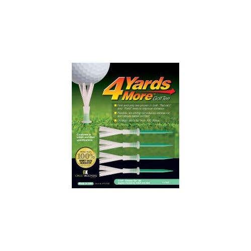 4 More Yards Golf Tees (4pk, 4" Green) GreenKeepers NEW