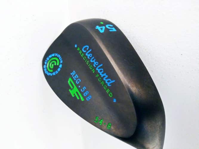 Cleveland 588 Forged Sand Wedge 54* 08* (CUSTOM GOLD Ni, Blue/Green) 1 Dot