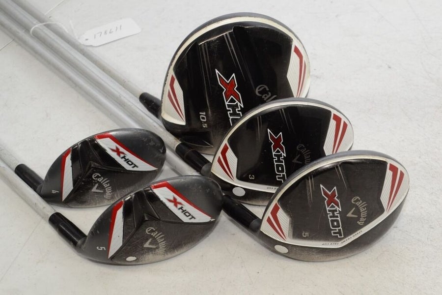 Callaway X Hot 10.5* Driver, 3 and 5 Woods, 4 and 5 Hybrids Set Regular #178611