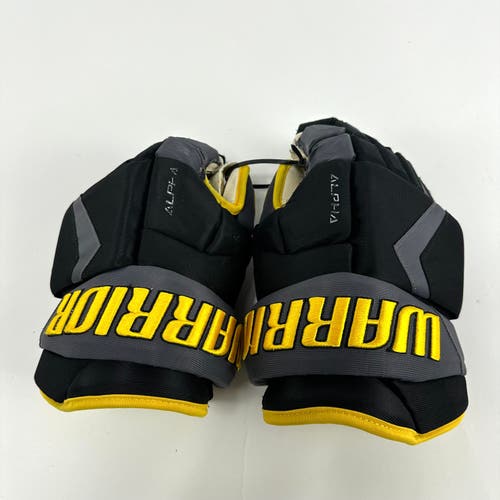 Used Black and Gold Warrior Alpha Pro Gloves | 15" | K352