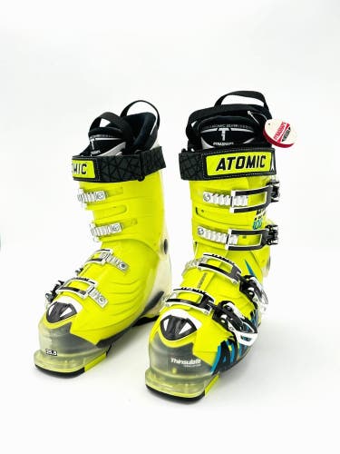 NEW W/ BOX MEN'S ATOMIC HAWX 100 SKI BOOTS LIME GREEN MON 25.5 US MEN 7