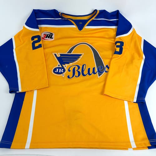 Used Gold and Royal St. Louis Junior Blues Jersey | Size 54 | K322