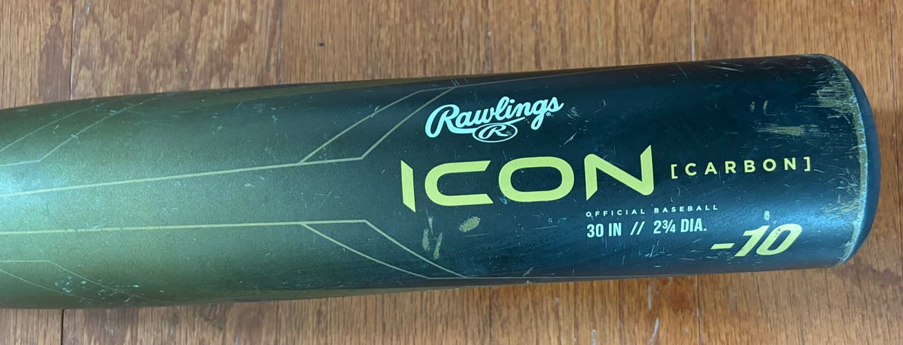 Used 2023 Rawlings Icon USSSA Certified Bat (-10) Composite 19 oz 30"