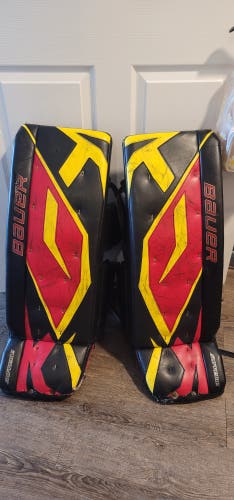 Used 33" Bauer Supreme One100 Goalie Leg Pads Pro Stock