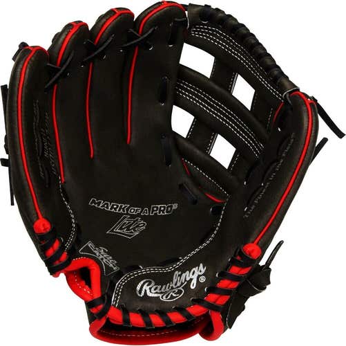 Rawlings Mark of a Pro Lite | 11" Youth Baseball Glove | Black / Red